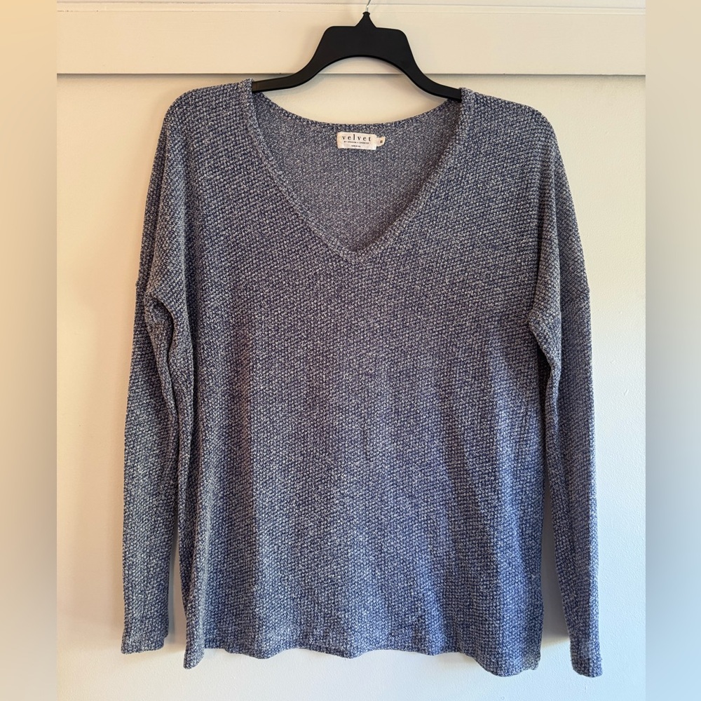Velvet by Graham & Spencer Blue and White Sweater